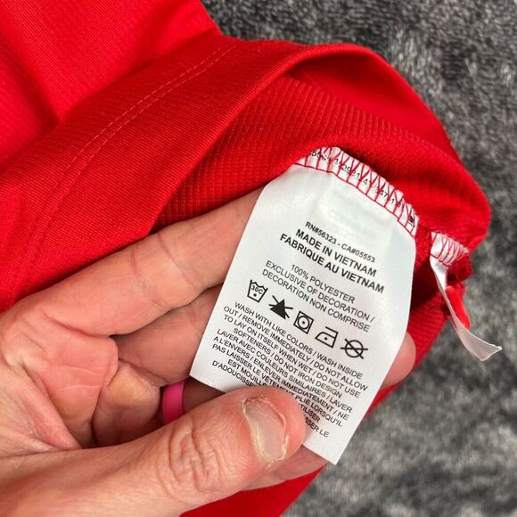 Nike Dri-Fit Ohio State Buckeyes Embroidered Polo Mens L Red Short Sleeve Swoosh - Picture 5 of 11